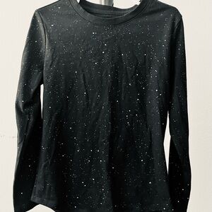 Cat & Jack Black Speckled Long Sleeve Shirt